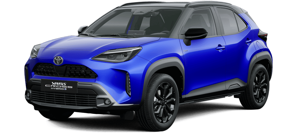 Toyota Yaris Cross Híbrido en Azul Zafiro con techo negro