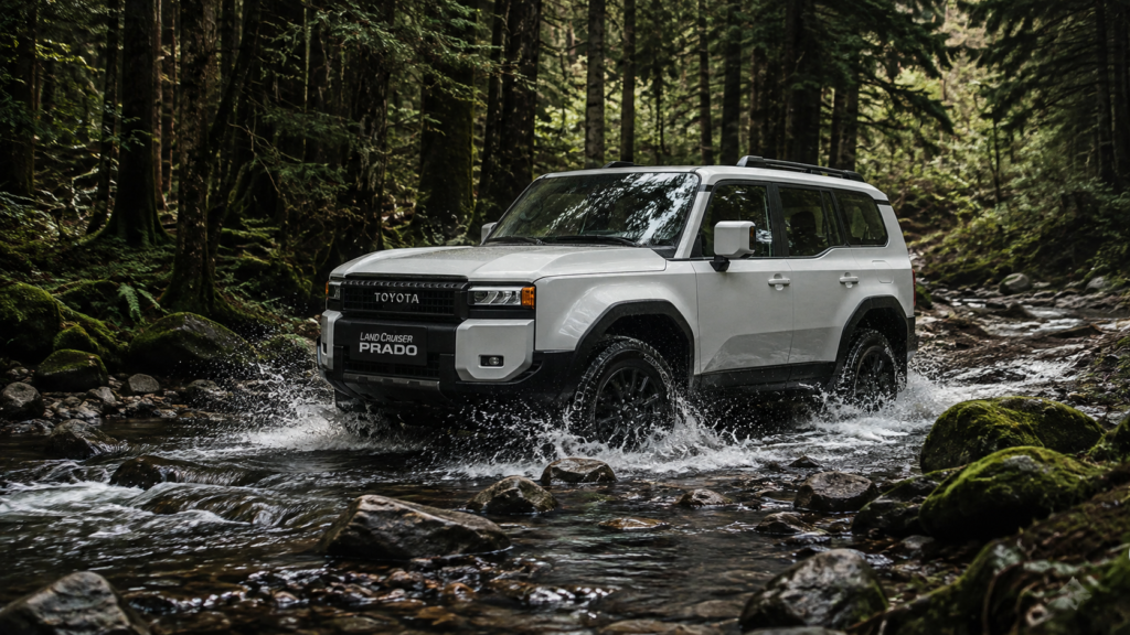 Toyota Land Cruiser Prado cruzando un río