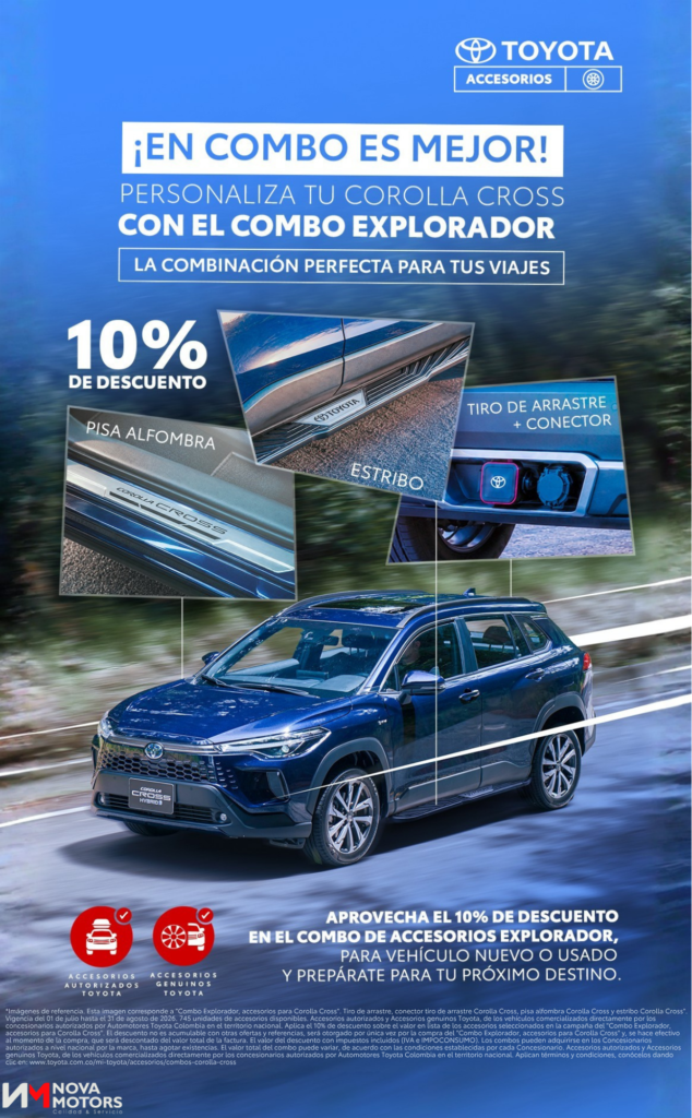 Combo Explorador para Corolla Cross: 10% de descuento en tiro de arrastre con conector, pisa alfombra y estribo.