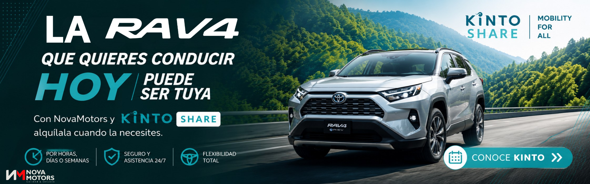 La RAV4 que quieres conducir hoy puede ser tuya: alqu&iacute;lala con NovaMotors y Kinto Share