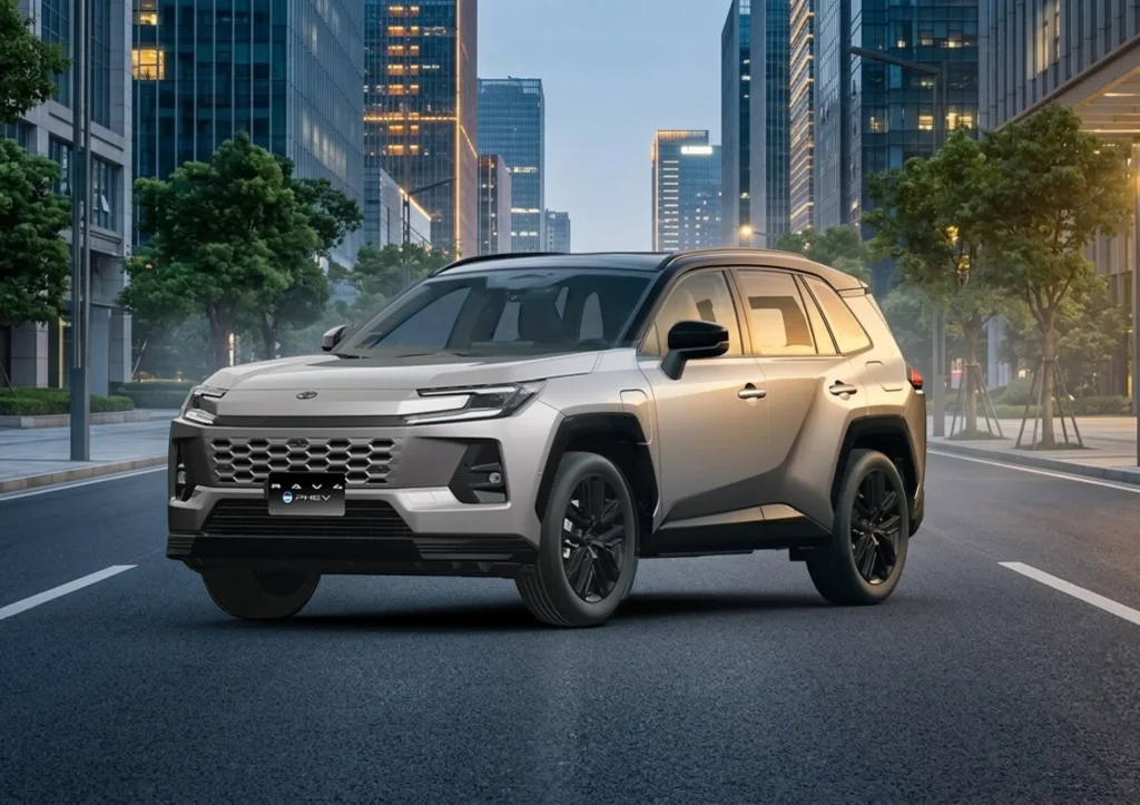 Toyota RAV4 PHEV XSE de tres cuartos frontales