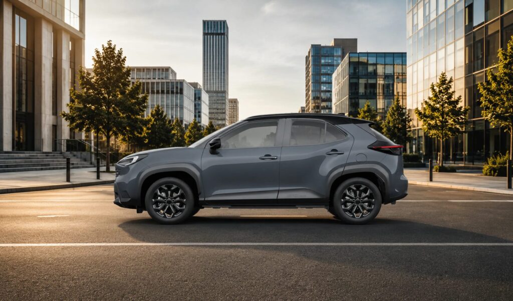 Toyota Yaris Cross XLS 2027 bi-tono, de perfil en la ciudad